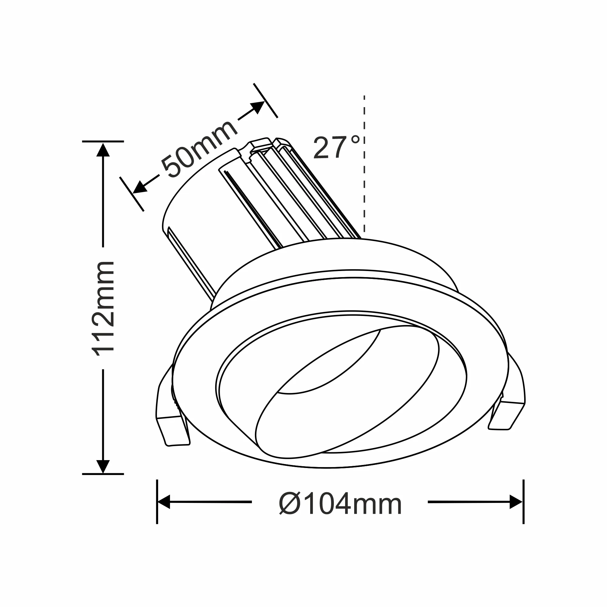 Bonia 12 Powered by Tridonic 12W 1200lm 2700K 36° LED Engine,350mA White/White 27° Angled Round Downlight , DRIVER NOT INC. 5yrs Warranty DM202422  Dlux Bonia 12